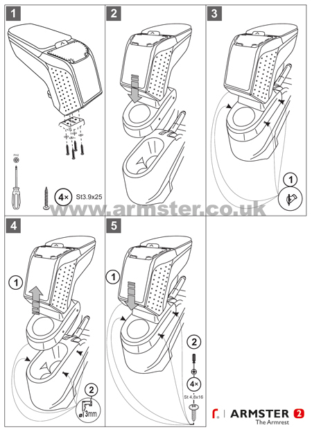 Armster S Armlehne PEUGEOT 208 2012-2019 [schwarz] - RatiSto